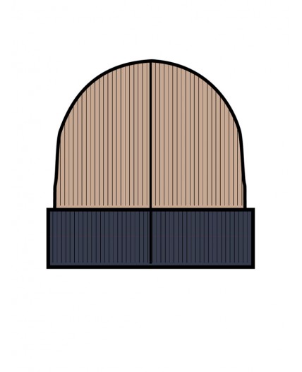 Шапка трикотажная для мальчиков бежевый,тёмно-синий