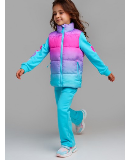 Жилет текстильный с полиуретановым покрытием для девочек разноцветный