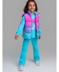 Жилет текстильный с полиуретановым покрытием для девочек разноцветный