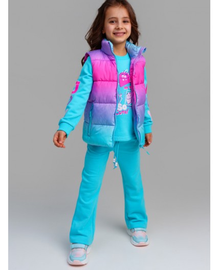 Жилет текстильный с полиуретановым покрытием для девочек разноцветный