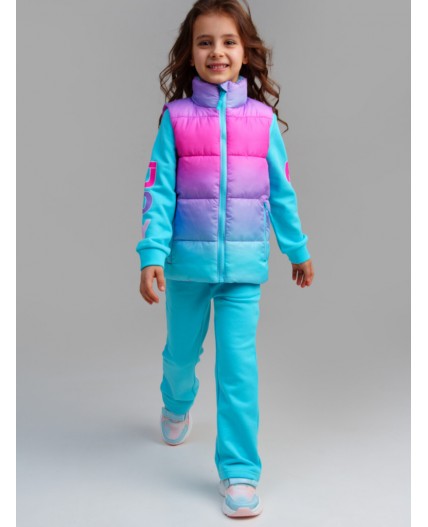 Жилет текстильный с полиуретановым покрытием для девочек разноцветный