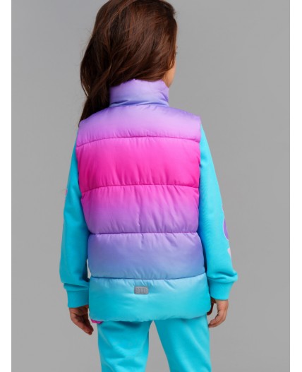 Жилет текстильный с полиуретановым покрытием для девочек разноцветный