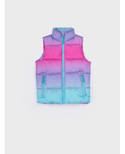 Жилет текстильный с полиуретановым покрытием для девочек разноцветный