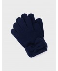 Перчатки трикотажные для девочек тёмно-синий
