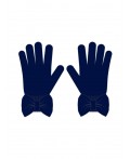 Перчатки трикотажные для девочек тёмно-синий