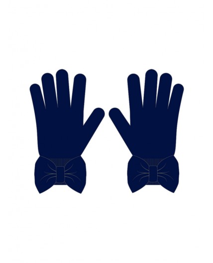 Перчатки трикотажные для девочек тёмно-синий