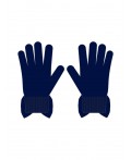 Перчатки трикотажные для девочек тёмно-синий