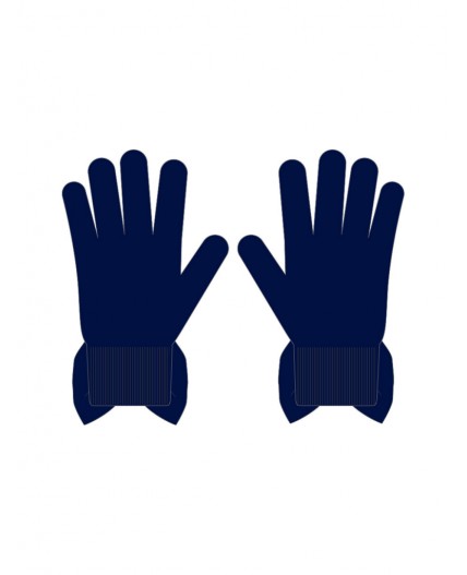 Перчатки трикотажные для девочек тёмно-синий