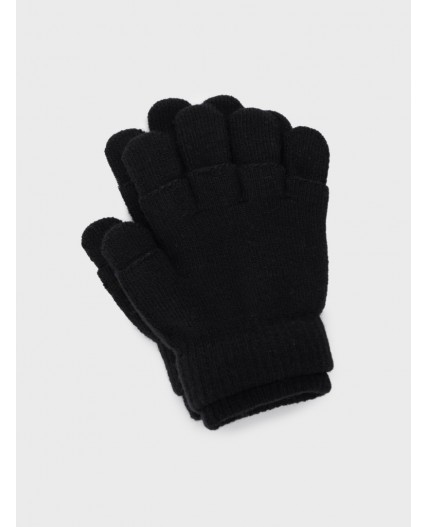 Перчатки трикотажные для девочек черный