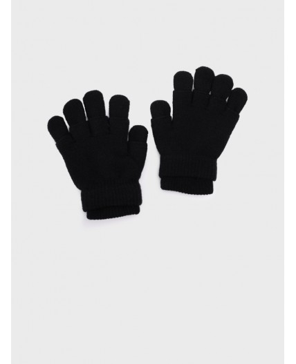 Перчатки трикотажные для девочек черный