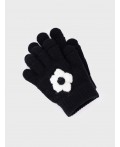 Перчатки детские трикотажные для девочек черный