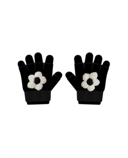 Перчатки детские трикотажные для девочек черный