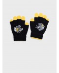 Перчатки детские трикотажные для мальчиков черный,жёлтый