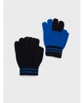 Перчатки трикотажные для мальчиков, 2 пары в комплекте черный,синий