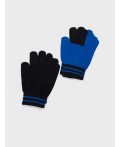 Перчатки трикотажные для мальчиков, 2 пары в комплекте черный,синий