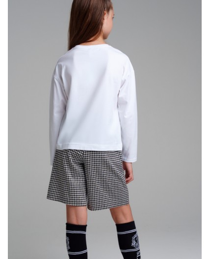 Шорты трикотажные для девочек черный,белый