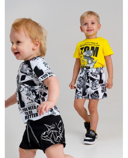 Шорты детские трикотажные для мальчиков, 2 шт в комплекте черный,белый