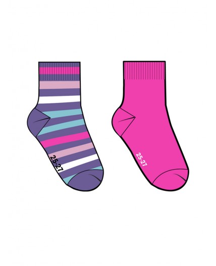 Носки трикотажные для девочек, 2 пары в комплекте разноцветный