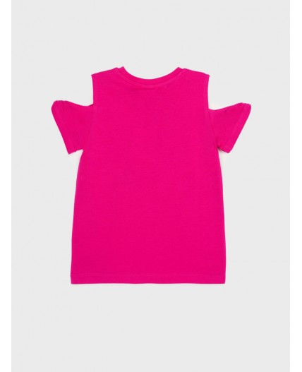 Фуфайка трикотажная для девочек (футболка) ярко-розовый