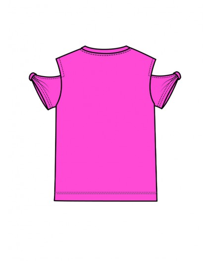 Фуфайка трикотажная для девочек (футболка) ярко-розовый