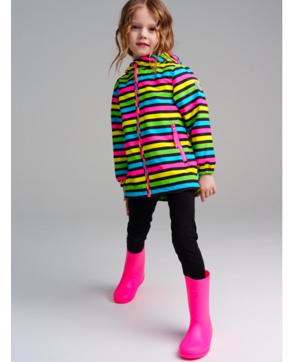 Куртка текстильная с полиуретановым покрытием для девочек (ветровка) разноцветный