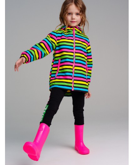 Куртка текстильная с полиуретановым покрытием для девочек (ветровка) разноцветный