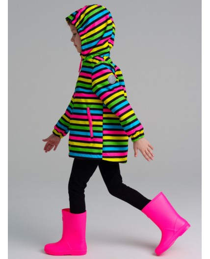 Куртка текстильная с полиуретановым покрытием для девочек (ветровка) разноцветный