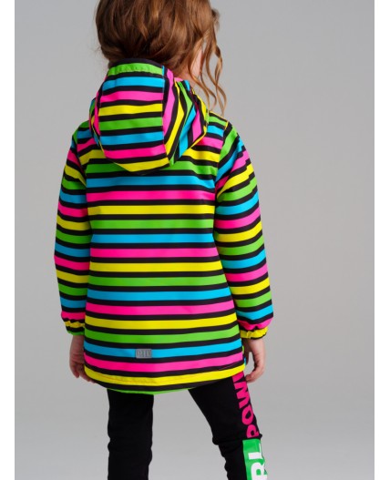 Куртка текстильная с полиуретановым покрытием для девочек (ветровка) разноцветный