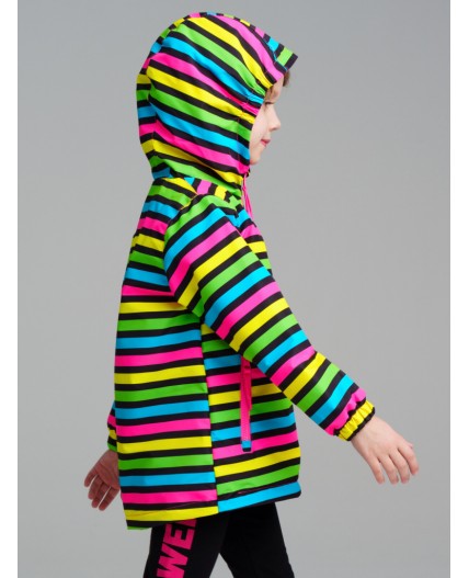 Куртка текстильная с полиуретановым покрытием для девочек (ветровка) разноцветный