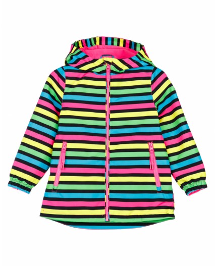 Куртка текстильная с полиуретановым покрытием для девочек (ветровка) разноцветный
