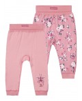 Брюки детские трикотажные для девочек, 2 пары в комплекте розовый