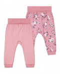 Брюки детские трикотажные для девочек, 2 пары в комплекте розовый