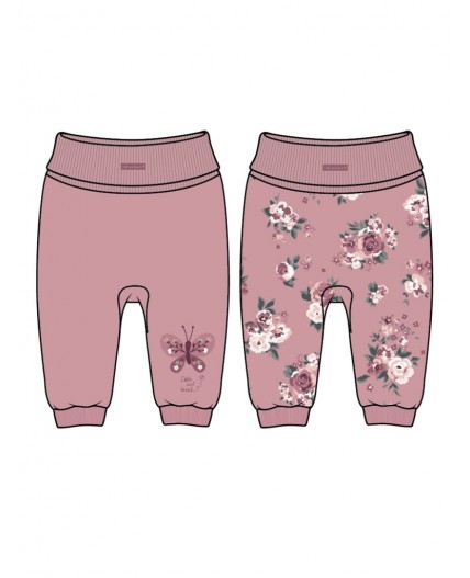 Брюки детские трикотажные для девочек, 2 пары в комплекте розовый