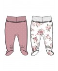 Ползунки детские трикотажные для девочек, 2 шт в комплекте белый,розовый