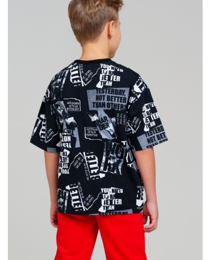 Фуфайка трикотажная для мальчиков (футболка) черный