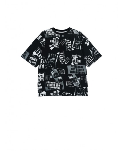 Фуфайка трикотажная для мальчиков (футболка) черный