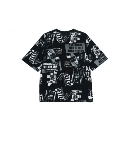 Фуфайка трикотажная для мальчиков (футболка) черный