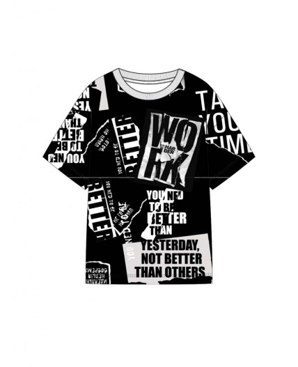 Фуфайка трикотажная для мальчиков (футболка) черный