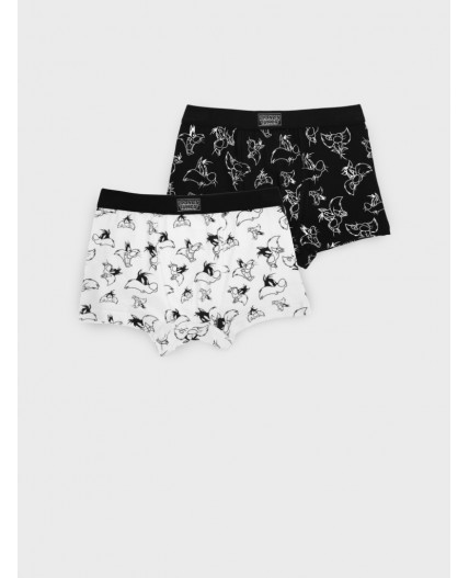 Трусы трикотажные для мальчиков - боксеры, 2 шт в комплекте черный,белый