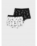 Трусы трикотажные для мальчиков - боксеры, 2 шт в комплекте черный,белый
