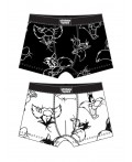 Трусы трикотажные для мальчиков - боксеры, 2 шт в комплекте черный,белый