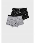 Трусы трикотажные для мальчиков - боксеры, 2 шт в комплекте серый,черный