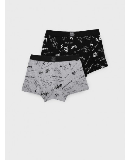 Трусы трикотажные для мальчиков - боксеры, 2 шт в комплекте серый,черный