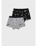 Трусы трикотажные для мальчиков - боксеры, 2 шт в комплекте серый,черный