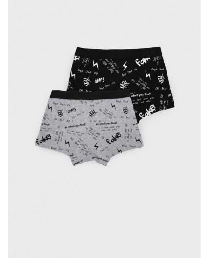 Трусы трикотажные для мальчиков - боксеры, 2 шт в комплекте серый,черный