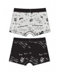 Трусы трикотажные для мальчиков - боксеры, 2 шт в комплекте серый,черный