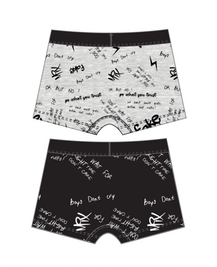 Трусы трикотажные для мальчиков - боксеры, 2 шт в комплекте серый,черный