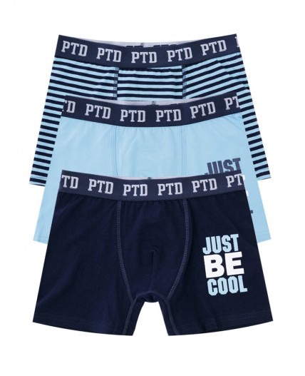 Трусы - боксеры, 3 шт. в комплекте для мальчика тёмно-синий,голубой,разноцветный