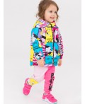 Куртка детская текстильная с полиуретановым покрытием для девочек (ветровка) разноцветный