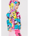 Куртка детская текстильная с полиуретановым покрытием для девочек (ветровка) разноцветный